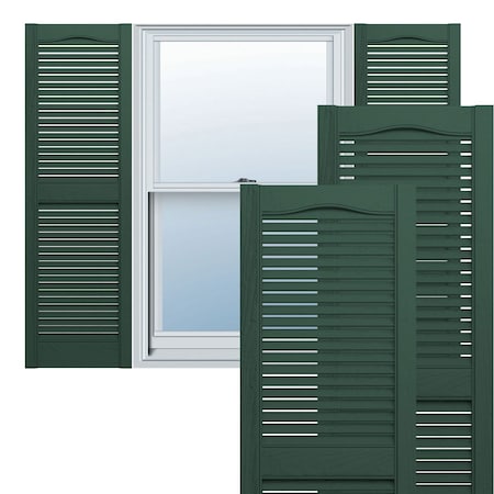 Builders Edge, Custom Cathedral Top Center Mullion, Open Louver Shutters, BEL1140024122